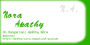 nora apathy business card